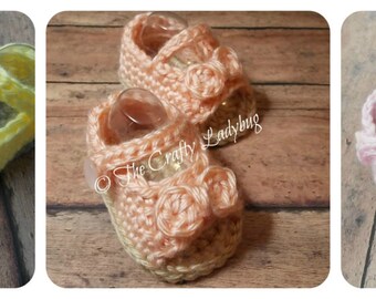 Baby peep toe booties pattern - PDF36 digital download