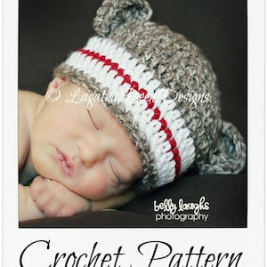 Plain and simple monkey hat crochet pattern - 6 sizes - for boys and girls - PDF1