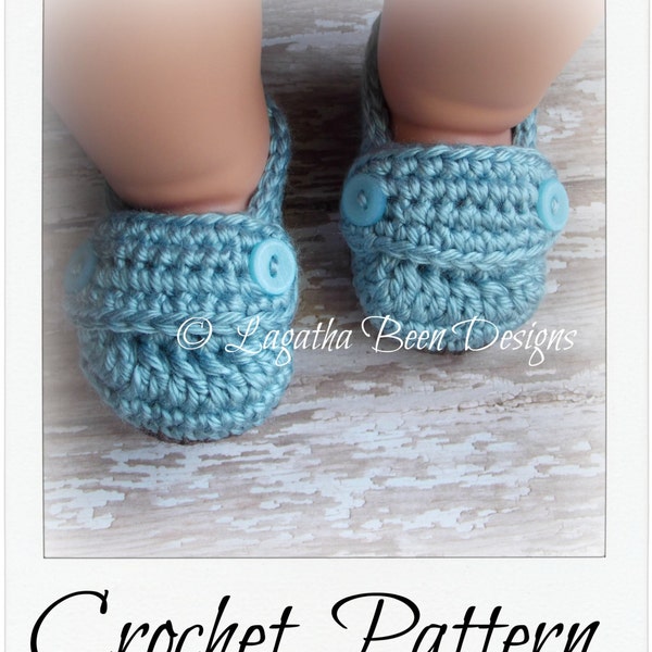 Baby button loafers pattern - baby booties pattern - baby boy booties pattern - baby loafers pattern - PDF71 digital download