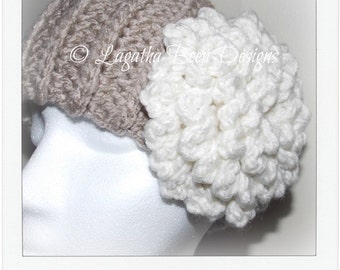 Haleigh warmer - headband pattern - chunky flower headband pattern - PDF60 - instant download