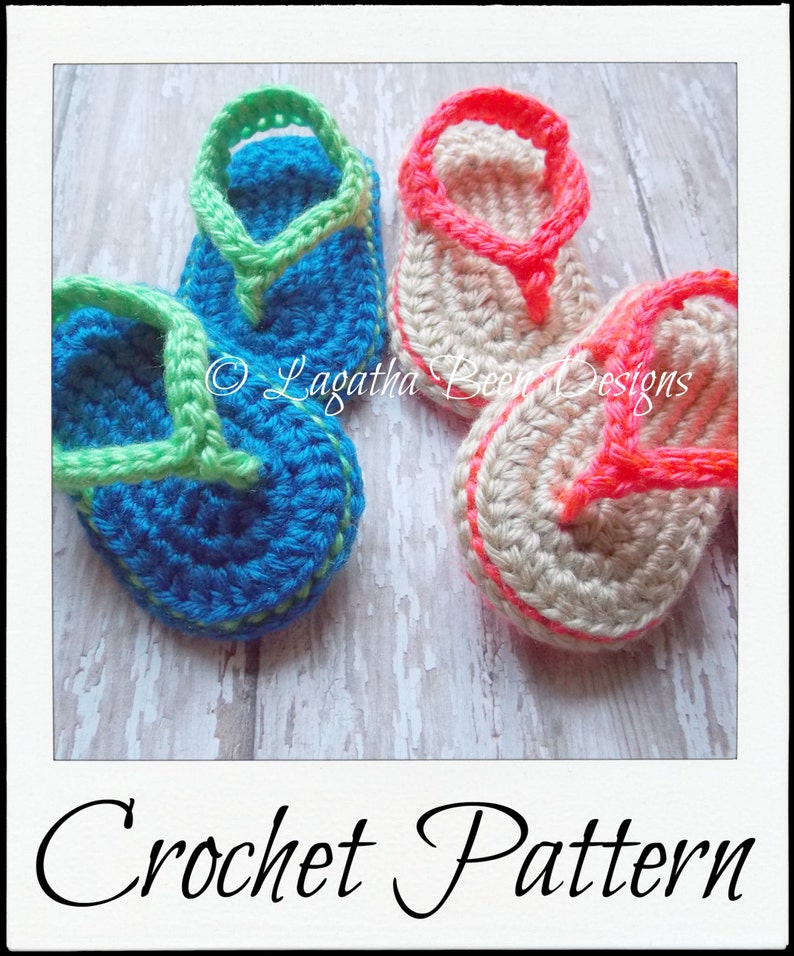 Baby flip flops pattern PDF74 digital download image 1