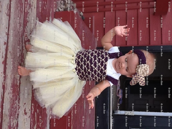 crochet headband tutu dress Crochet and Tulle Tutu Dress III and Headband Pattern Set - PDF52 and PDF54  Digital Downloads