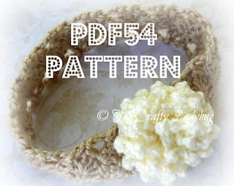 Patrón de diadema con flores en espiral - PDF54 - Tallas para recién nacidos y adultos