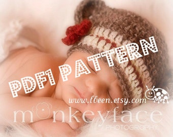 Plain and simple monkey hat crochet pattern - 7 sizes included - PDF1 digital download