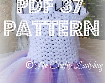 Crochet and tulle tutu dress pattern - pdf37 digital download