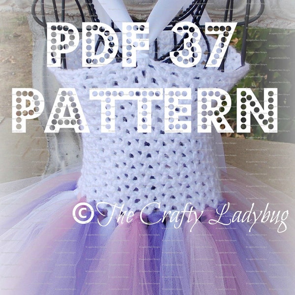 Crochet and tulle tutu dress pattern - pdf37 digital download