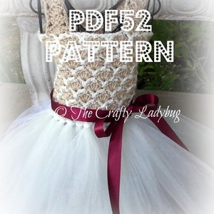 Häkel- und Tüll-Tutu-Kleid III und Stirnband-Musterset - PDF52 und PDF54 digitale Downloads