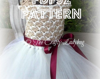Patrón vestido tutú de crochet y tul III - PDF52 descarga digital