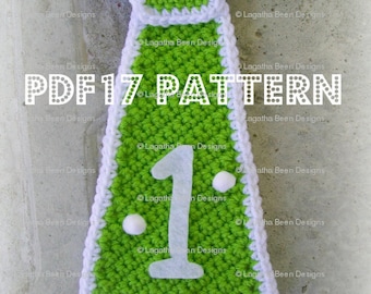 Patrón de corbata de crochet - Patrón de corbata para aplastar una tarta de cumpleaños - Patrón de corbata Thing 1 - Patrón de corbata para niños - PDF17 descarga digital