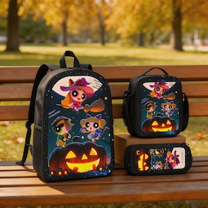 Rucksack mit Cartoon-Polizistin-Motiv im Halloween-Stil
