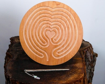 7" Heart of Peace Finger Labyrinth • Mindfulness and Meditation Tool • Stress Relief and Focus • Meaningful Gift