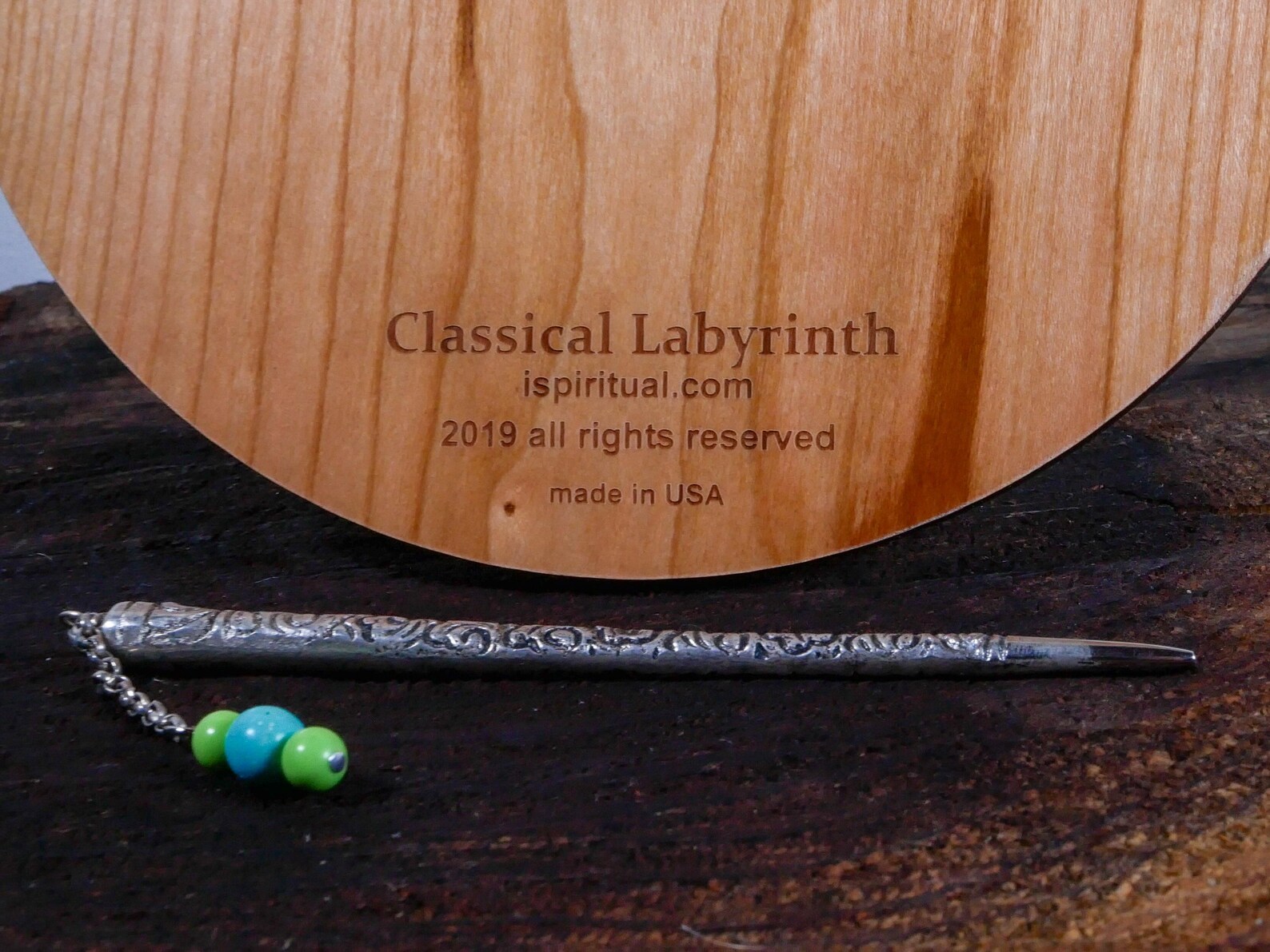 7" Classical Finger Labyrinth on Cherry Wood • Mindfulness Tool ...