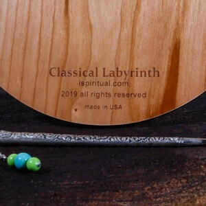 7" Classical Finger Labyrinth on Cherry Wood • Mindfulness Tool • Meditation • Stress Relief • Thoughtful Gift image 6
