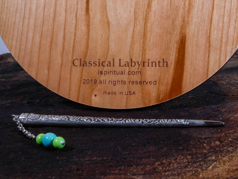 7" Classical Finger Labyrinth on Cherry Wood • Mindfulness Tool • Meditation • Stress Relief • Thoughtful Gift image 6