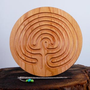 7" Classical Finger Labyrinth on Cherry Wood • Mindfulness Tool • Meditation • Stress Relief • Thoughtful Gift image 4