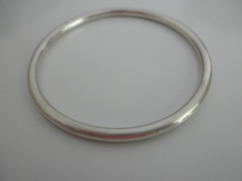 HEAVY sterling silver bangle bracelet 925 solid sterling silver round bangle bracelet thick sterling silver bangle image 3