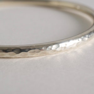 Heavy Hammered Sterling Silver Bangle Bracelet - Solid .925