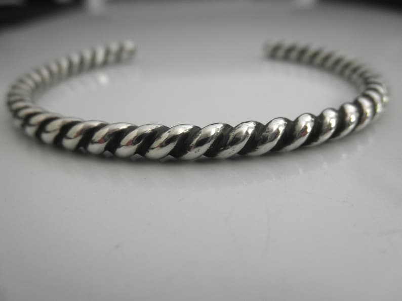 Sterling silver twisted Cuff bracelet image 1