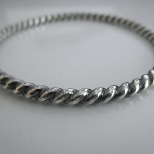 Sterling silver twisted bangle bracelet solid 925 sterling pattern bangle classic bangle retro bangle heavy bangle