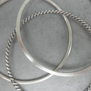 Set of 3 Sterling silver bangle bracelets image 2