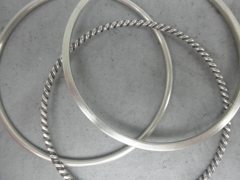 Set of 3 Sterling silver bangle bracelets image 2