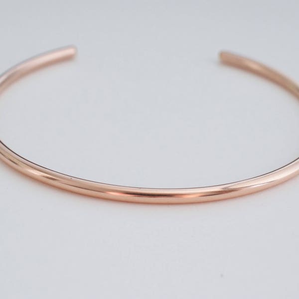 14K rose goldfilled cuff bracelet - classic rose gold cuff - wire rose gold-filled cuff bracelet - 10 gauge cuff bracelet