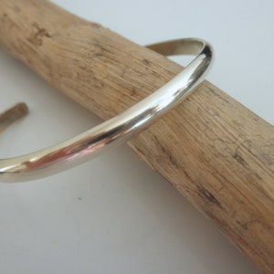 Sterling silver Cuff bracelet -half round shape-