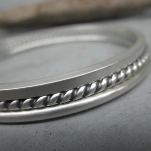 Set of 3 Sterling silver bangle bracelets image 5