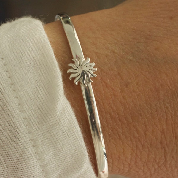 Little sunshine cuff bracelet - sterling bracelet  - sunburst cuff bracelet - spring cuff bracelet - 925 solid sterling silver bracelet