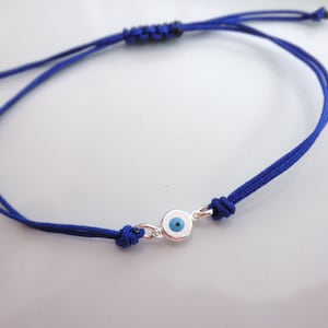 sterling silver evil eye bracelet choose cord color