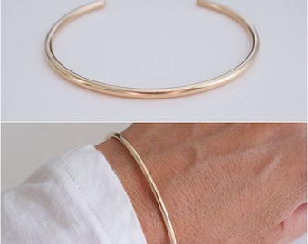 14K goldfilled cuff bracelet - classic gold cuff - wire gold-filled cuff bracelet - 10 gauge cuff bracelet