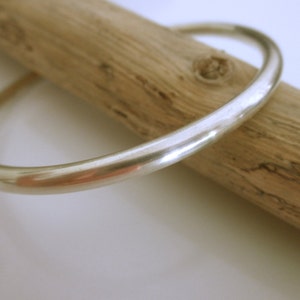 HEAVY sterling silver bangle bracelet 925 solid sterling silver round bangle bracelet thick sterling silver bangle image 1