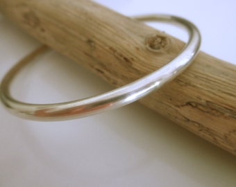 HEAVY sterling silver bangle bracelet - 925 solid sterling silver - round bangle bracelet - thick sterling silver bangle -