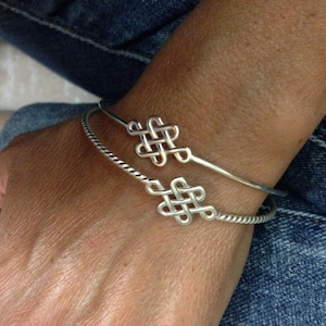 Endless celtic knot bangle bracelet- plain or twisted