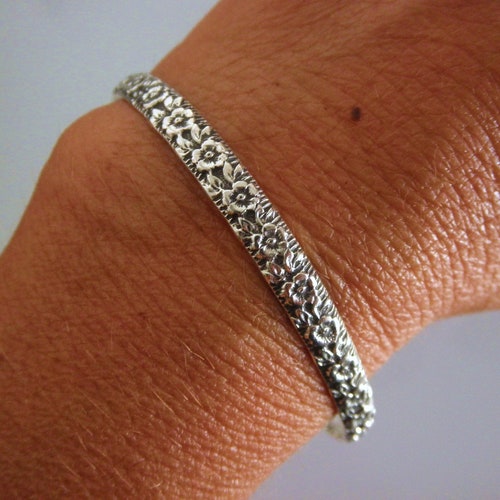 Sterling Silver Cuff Bracelet With Ultra Modern Triangular Etsy