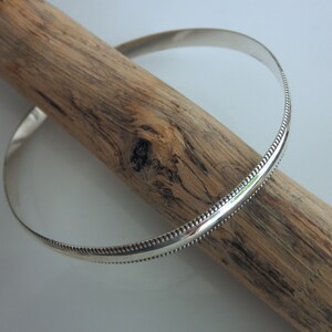 Sterling silver bangle bracelet milgrain edge milgrain bangle bracelet 925 solid sterling silver image 2