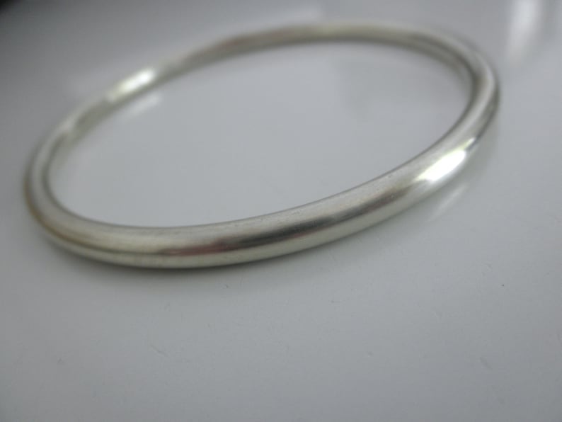 HEAVY sterling silver bangle bracelet 925 solid sterling silver round bangle bracelet thick sterling silver bangle image 2