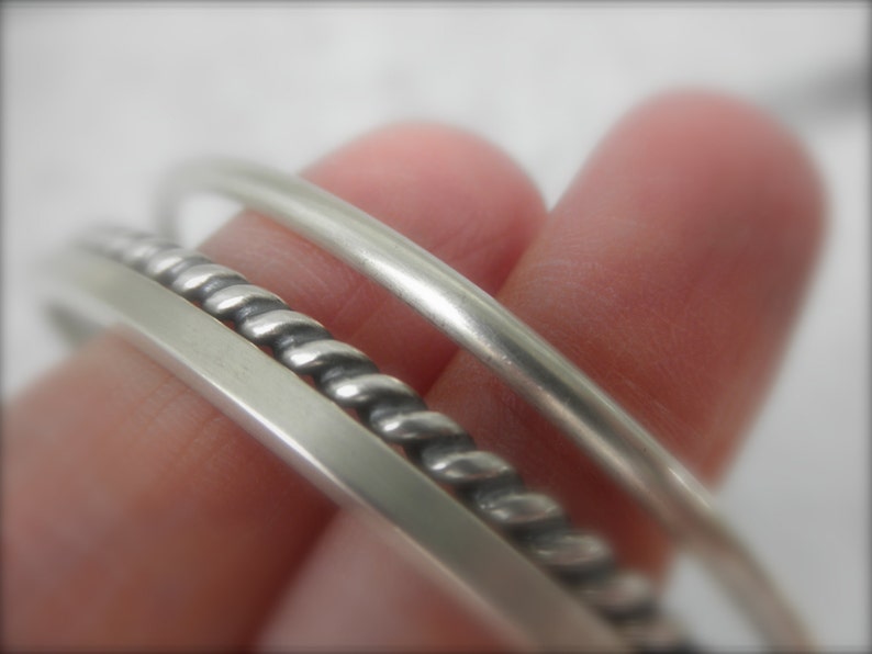 Set of 3 Sterling silver bangle bracelets image 4