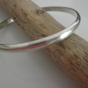 Classic half round HEAVY sterling silver bangle bracelet
