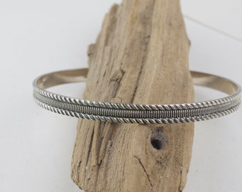 Pattern  bangle bracelet  - 925 solid sterling silver