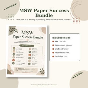 MSW Paper Success Bündel | Soziale Arbeit Studentenplaner (Digitaler Download)