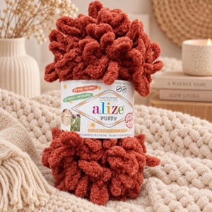 Alize Puffy Loop Yarn, 100% mikropolyester, 100g / 9 m, fingerstickningsgarn