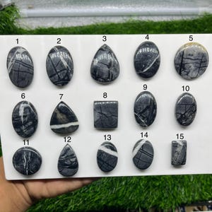 Natural Picasso Jasper Cabochons Lot , Polished Loose Gemstones for Jewelry Making Supply image 1