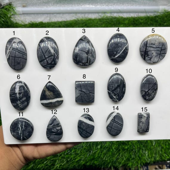 Natural Picasso Jasper Cabochons Lot , Polished Loose Gemstones for Jewelry Making Supply