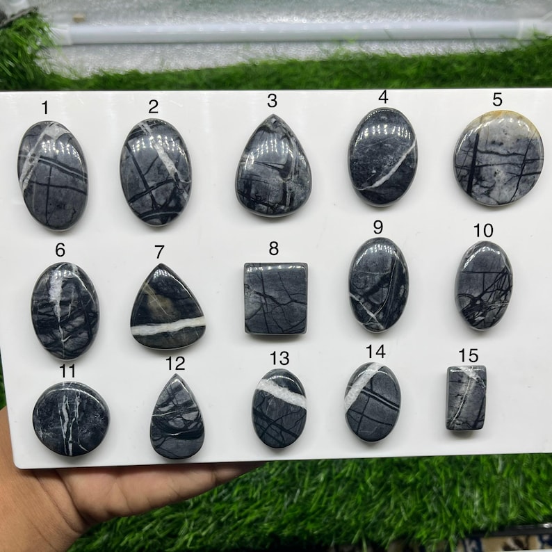 Natural Picasso Jasper Cabochons Lot , Polished Loose Gemstones for Jewelry Making Supply image 1