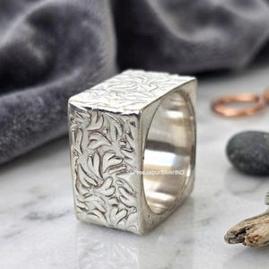 Kubring i sterlingsilver, geometriska smycken