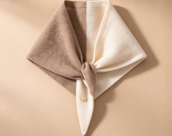 Sciarpa triangolare 100% cashmere / Scaldacollo invernale color block / Morbido scialle in cashmere / Regalo per lei
