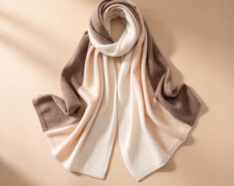 Sciarpa oversize bicolore 100% lana - Sciarpa avvolgente a maglia grossa - Scaldacollo invernale caldo - Scaldacollo versatile