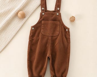 Salopette autunnale in velluto a coste per bambini - Tuta autunnale per neonati - Pagliaccetto carino per neonati - Completo autunnale per bambini e bambine - Regali di Natale