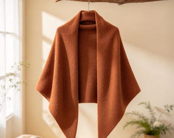 Sciarpa e scialle triangolare grande - Mantella calda lavorata a maglia - Poncho invernale / Capospalla versatile per il freddo / Regalo per lei